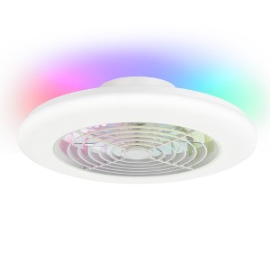 Airsurfer 19'' Ceiling Fan with Light & Remote for Small Bedroom White - 1 of 4
