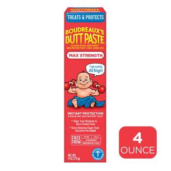 Boudreaux's Butt Paste Baby Diaper Rash Cream Maximum Strength - 4oz