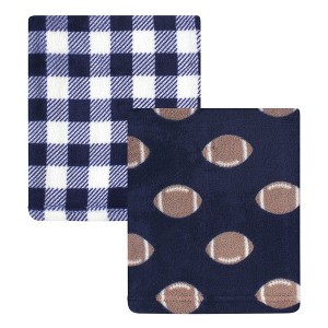 Hudson Baby Infant Boy Silky Plush Blanket, Football, 30x36 inches - 1 of 2