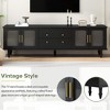 ORRD Retro TV Stand w/Fluted Glass Doors - 78" Media Console, 2 Drawers & Cabinets, Living Room Storage（Black） - 4 of 4