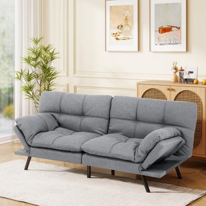 Dyonery 71"  Futon Sofa Bed, Memory Foam Modern Convertible Couch Bed,Folding Futon Sleeper Couch with Compact Living Space - 1 of 4