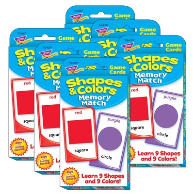 TREND Shapes and Colors Memory Match Challenge Cards, 6 Packs