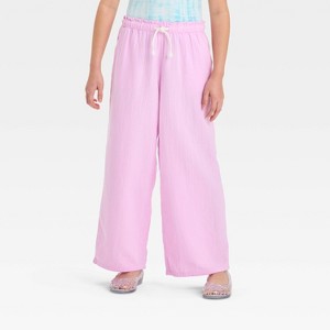 Girls' Paperbag Waist Gauze Pants - Cat & Jack™ - 1 of 3