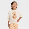 Toddler 2pc Halloween Teddy Bear Pumpkin Fleece Sweatshirt & Pants Set - Orange - 3 of 4