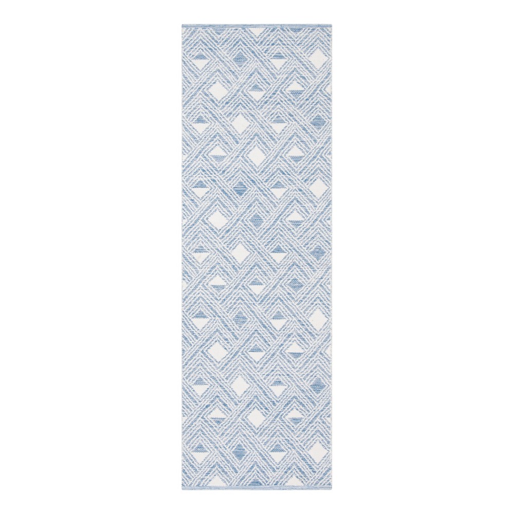  Runner Blue/Ivory Geometric Woven