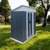 ORRD 5FT x 3FT Outdoor Storage Shed, Grey Metal Garden Tool House with Pent Roof for Tools & Bikes - 3 of 4