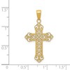 Black Bow Jewelry 14k Yellow Gold Fleur de lis Cross Pendant, 19 x 35mm - 4 of 4