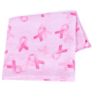 Women's Light weight 100% Polyester Breast Cancer Awareness Scarf - 1 of 4