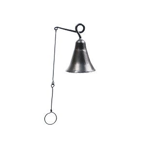 Achla Designs 6.5" Wrought Iron Old Time Farmhouse with Bell Graphite Powder Coat Finish: Outdoor Garden Decor - 1 of 4