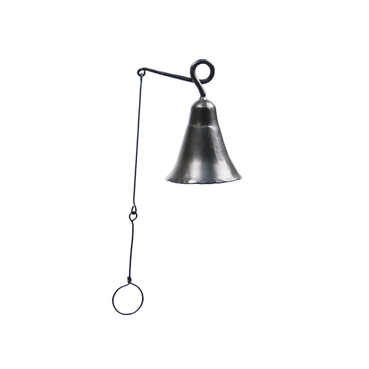 Achla Designs 6.5" Wrought Iron Old Time Farmhouse with Bell Graphite Powder Coat Finish: Outdoor Garden Decor