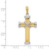 Black Bow Jewelry 14k Yellow and White Gold, Two Tone Rope Cross Pendant - 4 of 4