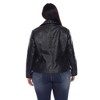 Plus Size PU Faux Leather Jacket - White Mark - 4 of 4