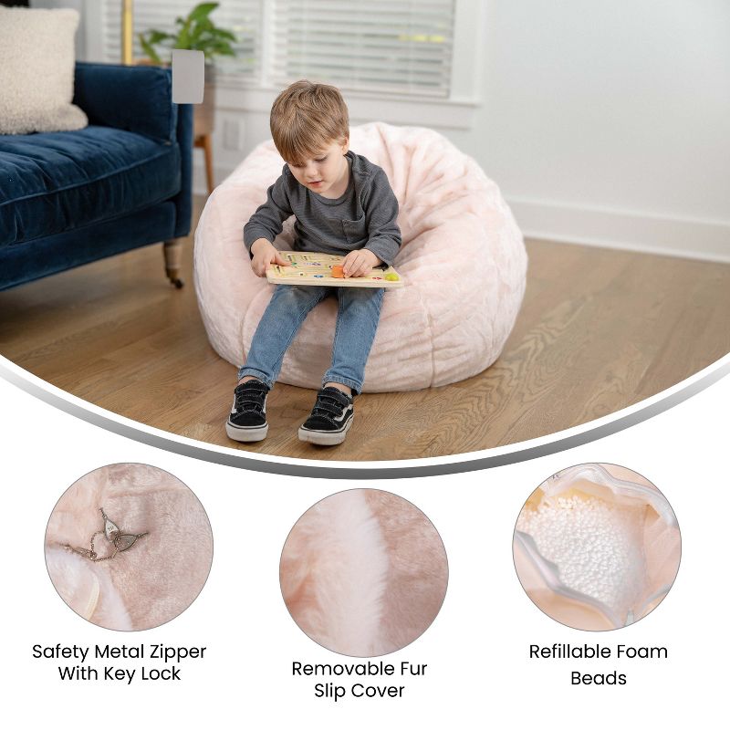 Flash Furniture Small Bean Bag Chair for Kids and Teens, 4 of 10