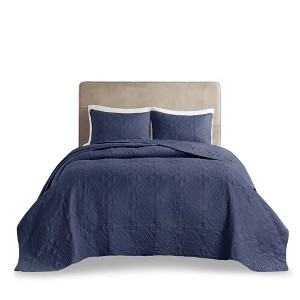 Gulches King/Cal King 3 Piece Reversible Bedspread Set Navy - 1 of 4