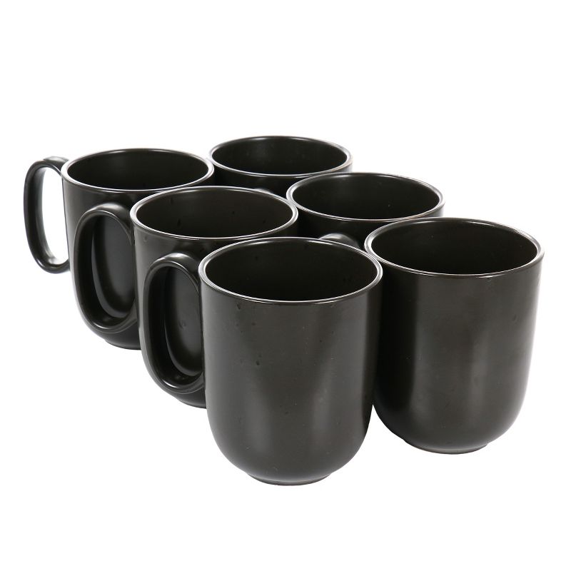 Gibson Our Table Landon 6 Piece 15 Ounce Round Stoneware Mug Set in Pepper, 1 of 6