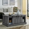 KIGFTSOD Coffee Table with Storage and Sliding Wood Door, Farmhouse Industrial Cocktail Table with Adjustable Shelves for Living Room - 4 of 4