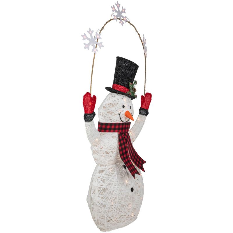 Northlight 57" LED Lighted Snowman Holding Snowflakes Outdoor Christmas Decoration, 4 of 7