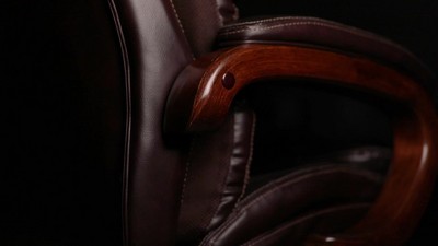 Trafford High-Back Swivel Black Leather Executive Chair with Memory Foam