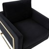 LeisureMod Lincoln Accent Arm Chair Upholstered in Velvet with Gold Frame - 4 of 4