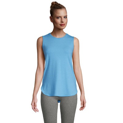 Lands' End Women's Moisture Wicking UPF Sun Curved Hem Tunic Tank Top