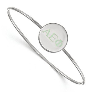 Black Bow Jewelry Sterling Silver Alpha Epsilon Phi Greek Life Bangle Bracelet 6 Inch - 1 of 3