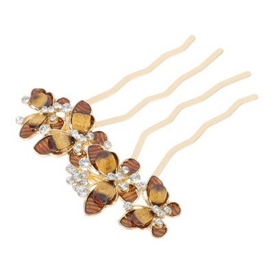 Unique Bargains Decorative Rhinestone Hair Combs 1 Pc