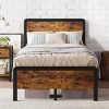 Whizmax Bed Frame with Headboard, Platform Bed Frame with Safe Rounded Corners & Strong Metal Slats Support, Brown - 2 of 4