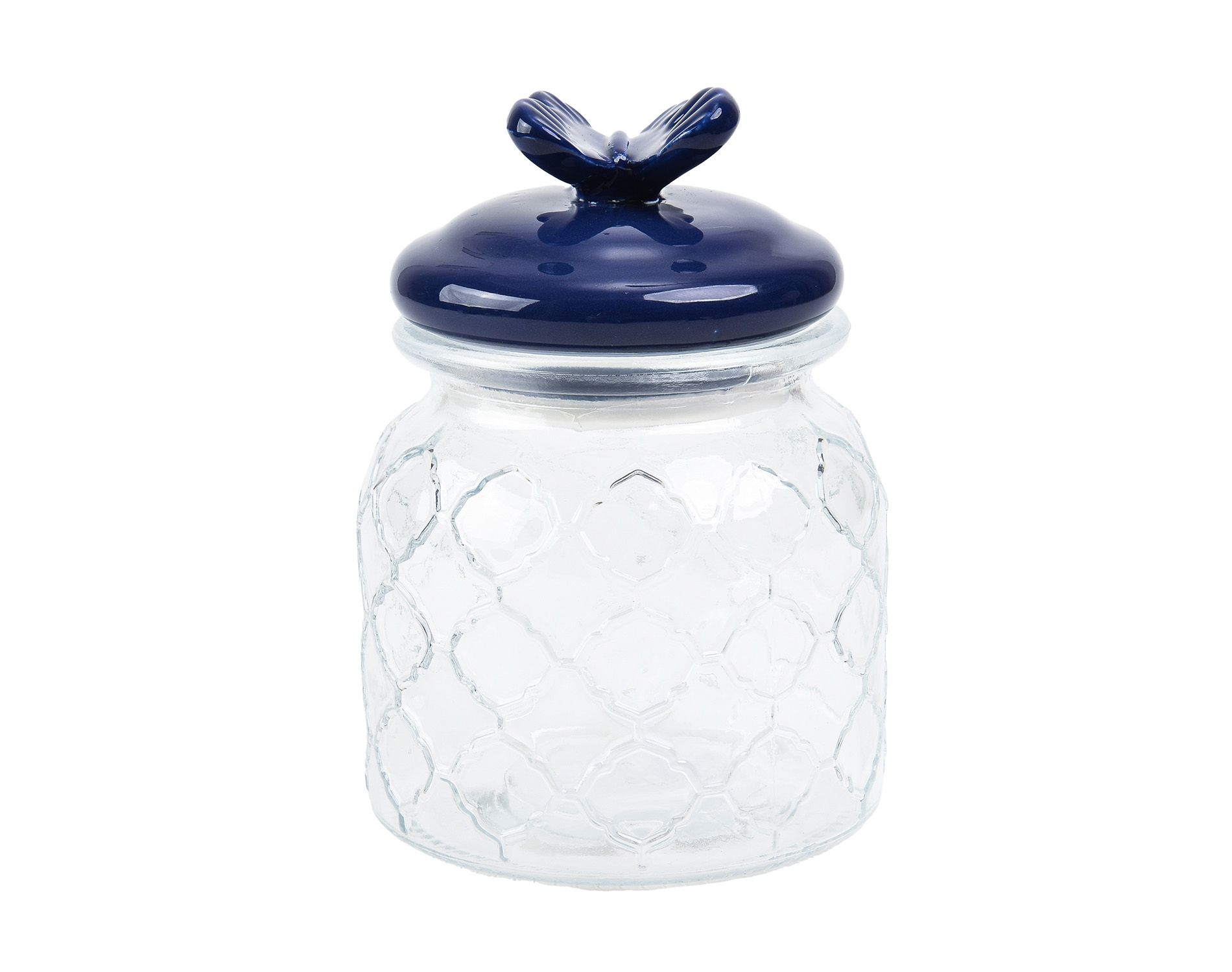 Sharp Chef Glass Airtight Storage Jar with Handpainted Ceramic Lid, Glass Food Storage Jars, 20 oz / 0.6 L /  3 cups