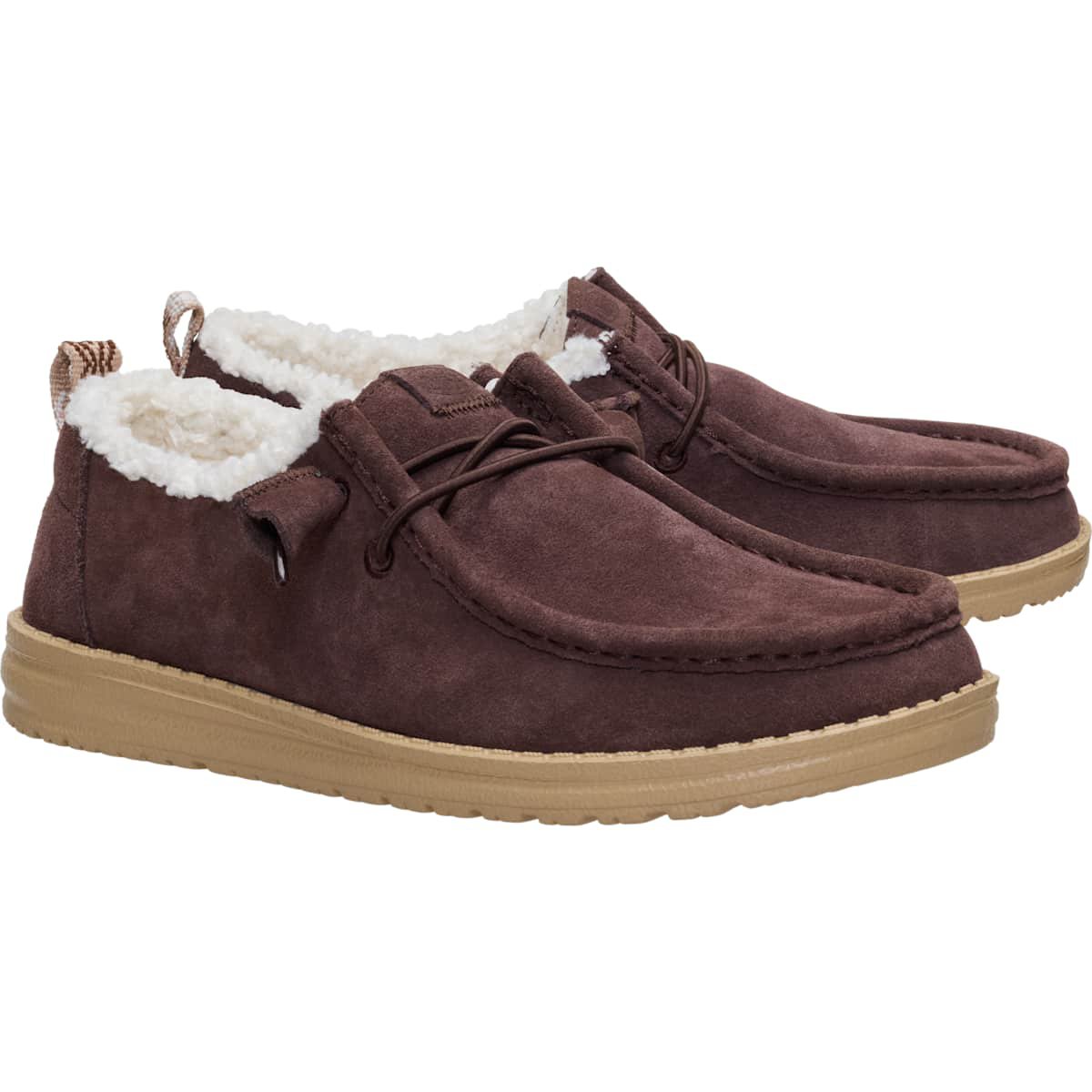 Обувь HEYDUDE Women Wendy Suede Shearling , Dark Brown, 6 — фото 2