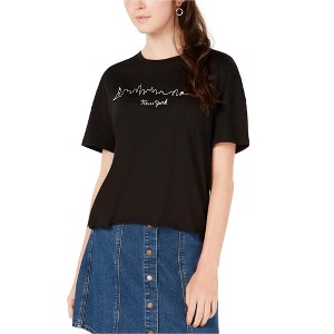 Carbon Copy Womens New York Embellished T-Shirt, Black, Large - 1 of 1