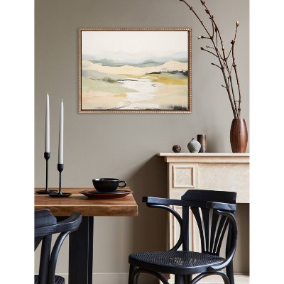 Gold Beaded Frame Abstract Landscape Canvas Wall Art, 18x24