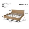 1pc Platform Bed Frame, Engineered Wood with Metal Base, Modern Headboard Design, No Mattress Included - Baofuwish - 4 of 4