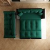 TiramisuBest 74.8" Queen Pull Out Sofa Bed, 3-in-1 Convertible Sleeper Tufted Velvet Loveseat with 2 Pillows, Multi-Functional Couch，Blue - 3 of 4
