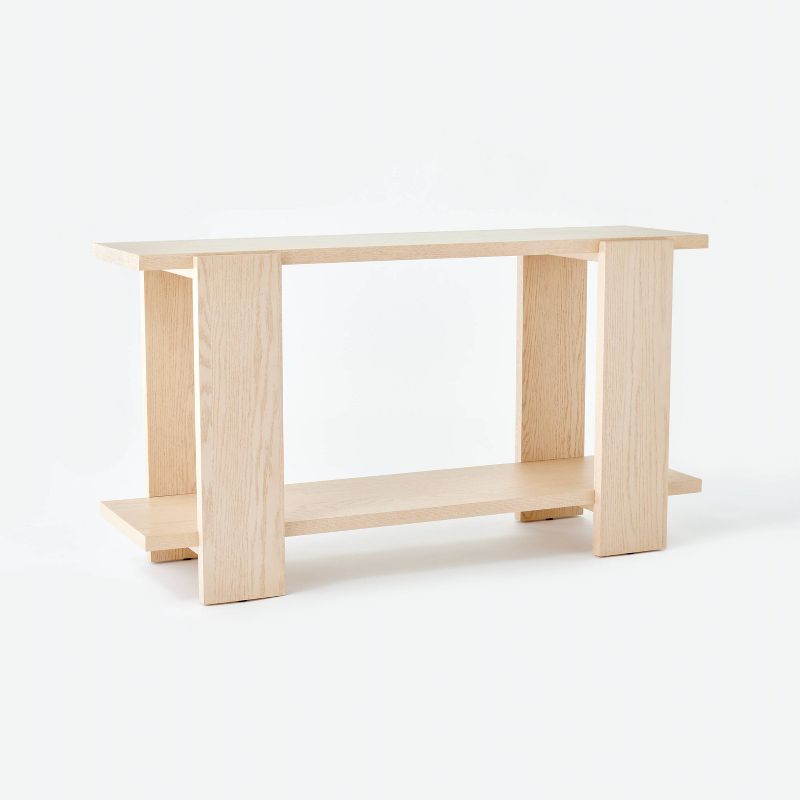 Bleached Oak Console Table Natural Wood - Threshold&#8482; designed with Studio McGee, 1 of 8
