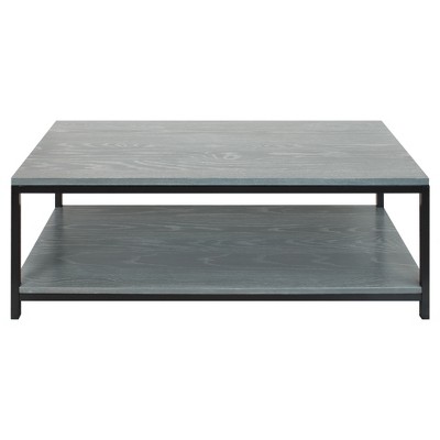 Coffee Table - Solid Red Oak Top & Shelf - Gray Wash - Flora Home