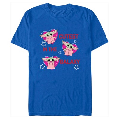 Men's Star Wars: The Mandalorian Valentine's Day Grogu Cutest in the Galaxy  T-Shirt - Royal Blue - 2X Large