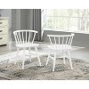 Roundhill Furniture Edo Wood 5-Piece Dining Set, Trestle Dining Table with 4 Windsor Chairs, White - 4 of 4