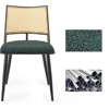 Fontoi Accent Chairs, Chairs with Rattan Backrest And Metal Frame, Natural Cane Chair Set of 2 for Living Room Kitchen, Green, 21.3"*19.3"*31.1" - 4 of 4