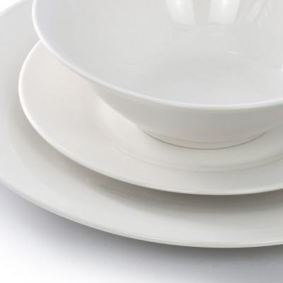 White Porcelain 12-Piece Round Dinnerware Set