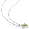 EVERLY JEWELRY | Sterling Silver 1 1/3 CT TGW Peridot Heart Halo Pendant with Chain, 18 inc - 4 of 4