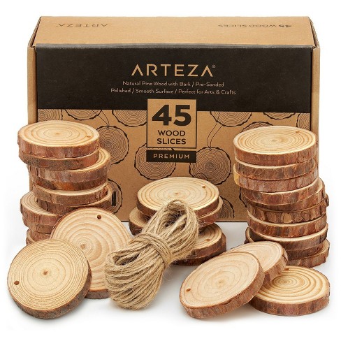 Arteza Large Wood Cutout Slices Art Supply Set For Diy Crafts