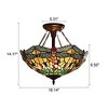 Chloe Lighting Lighting Empress Tiffany-Style Dark Bronze 2 Light Semi-Flush 16'' Wide, Multicolor (CH3T471GD16-UF2) - 4 of 4