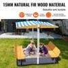 VEVOR Wooden Sandbox with Canopy, 57.3 x 47.2 x 47.2 in Sand Box, Sand Pit with Foldable Bench Seats and Bottom Liner, Gift for Ages 3-12 - 4 of 4