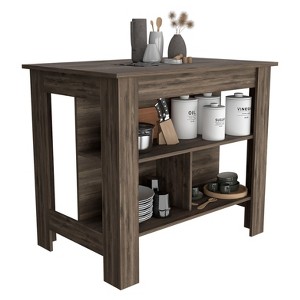 NicBex Kitchen Island Cart with 3 Open Shelves,Kitchen Island with Storage and Large Work Top,Modern Kitchen Cart,Island Table for Kitchen - 1 of 4