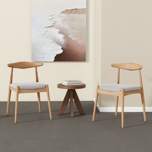 NicBex Set of 2 Mid-Century Modern Dining Chairs with Upholstered Fabric Seats,Armless Chairs with Rubberwood Legs for Kitchen,Living Room - 1 of 4