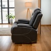 DOMETOUR Black Breathing Leather Living Room Recliner Chair - 2 of 4