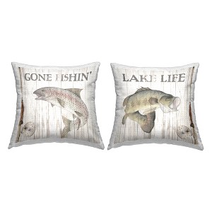 Stupell Industries Lake Life Fishing Phrases (Set of 2) - 1 of 3