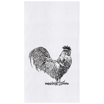 C&F Home Barnyard Rooster Flour Sack Embroidered Cotton Kitchen Towel