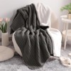 Cotton Cable Knit Blanket, Soft Warm Fleece Blanket for Couch & Bed Decor - NTBAY - 3 of 4
