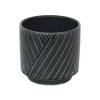 Cheung's Parlora Crossed Diagonal Pattern Straight Side Ceramic Pot - Large - Dark Gray - 3 of 4